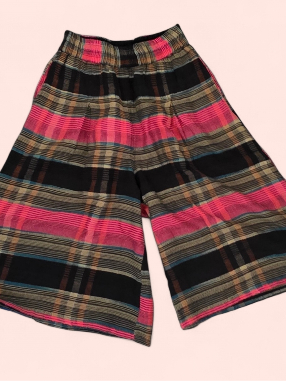 NWT Ace & Jig Raven Drifter Culotte Pants XS 2017 Archive Pink Teal Plaid